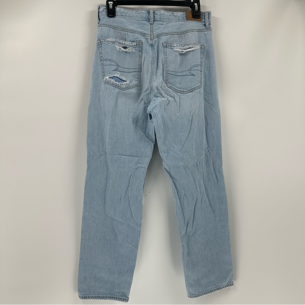 American Eagle Jeans Light Blue Wash Destroyed Distressed 95% Cotton Women's Sz6 - Picture 11 of 11